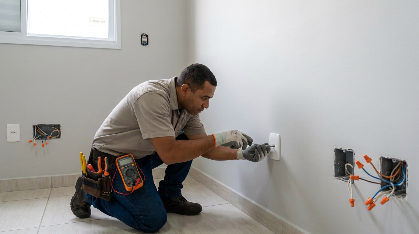 Instalacao de tomada e interruptor em Franca‑SP